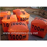 Inflatable Swim Buoy In Cube Shape for Water Triathlons Advertising
