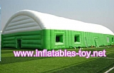 Large inflatable event tent with clear sky windows