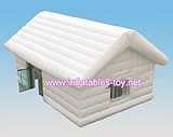 White inflatable log cabin house with for party event