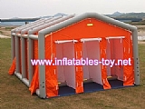 Emergency inflatable shelter decontamination tent